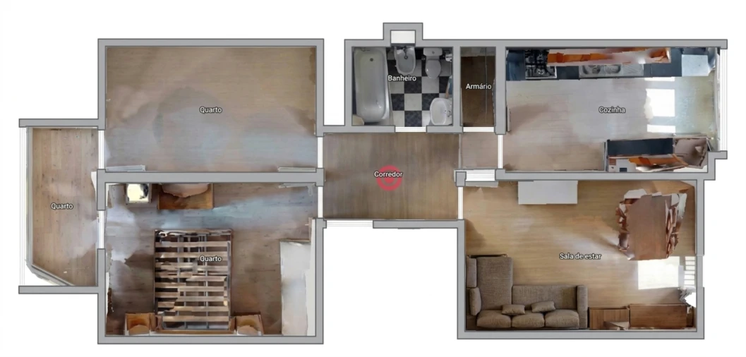 Apartamento T2 para Arrendamento em Carcavelos e Parede Planta 1