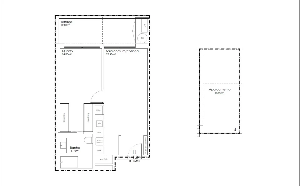 Apartamento T1 para Venda em São João da Madeira Foto 19