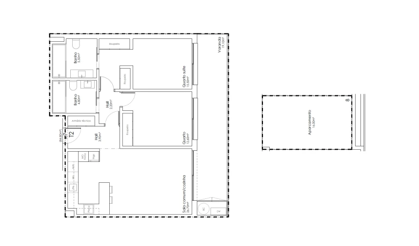Apartamento T2 para Venda em São João da Madeira Planta 1