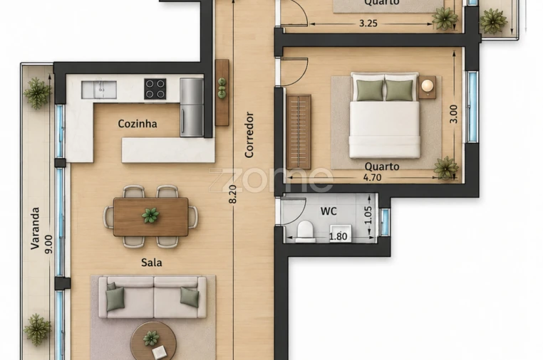 Apartamento T2 para Venda em Vilar de Andorinho Planta 1