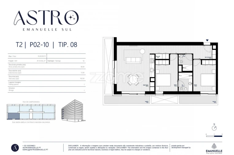 Apartamento T2 para Venda em Matosinhos e Leça da Palmeira Planta 1