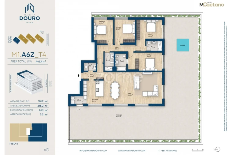 Apartamento T4 para Venda em Canidelo Planta 1