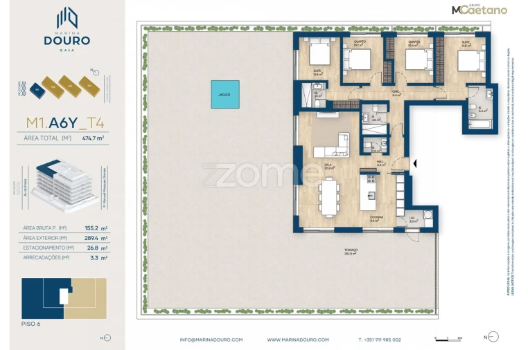 Apartamento T4 para Venda em Canidelo Planta 1