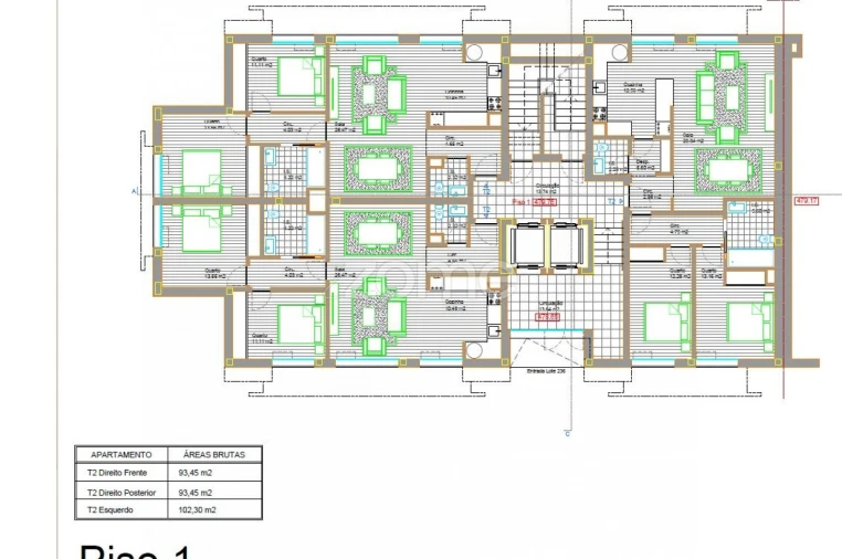 Apartamento T2 para Venda em Viseu Planta 1