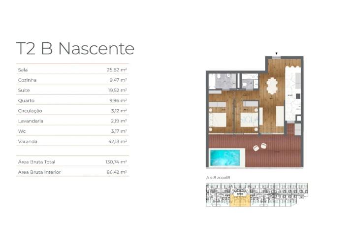 Apartamento T2 para Venda em Santa Marinha e São Pedro da Afurada Planta 1
