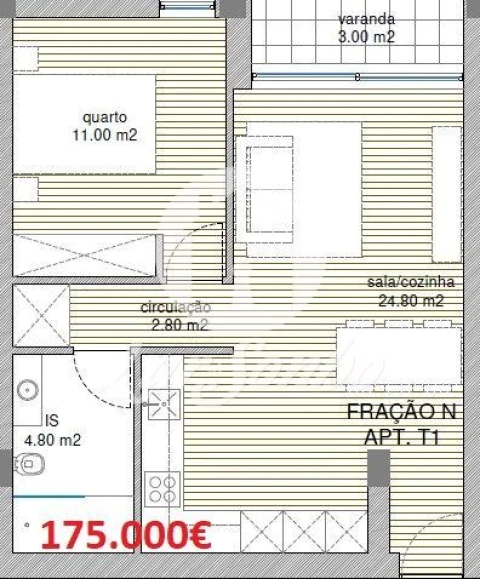 Apartamento T1 para Venda em Manhente