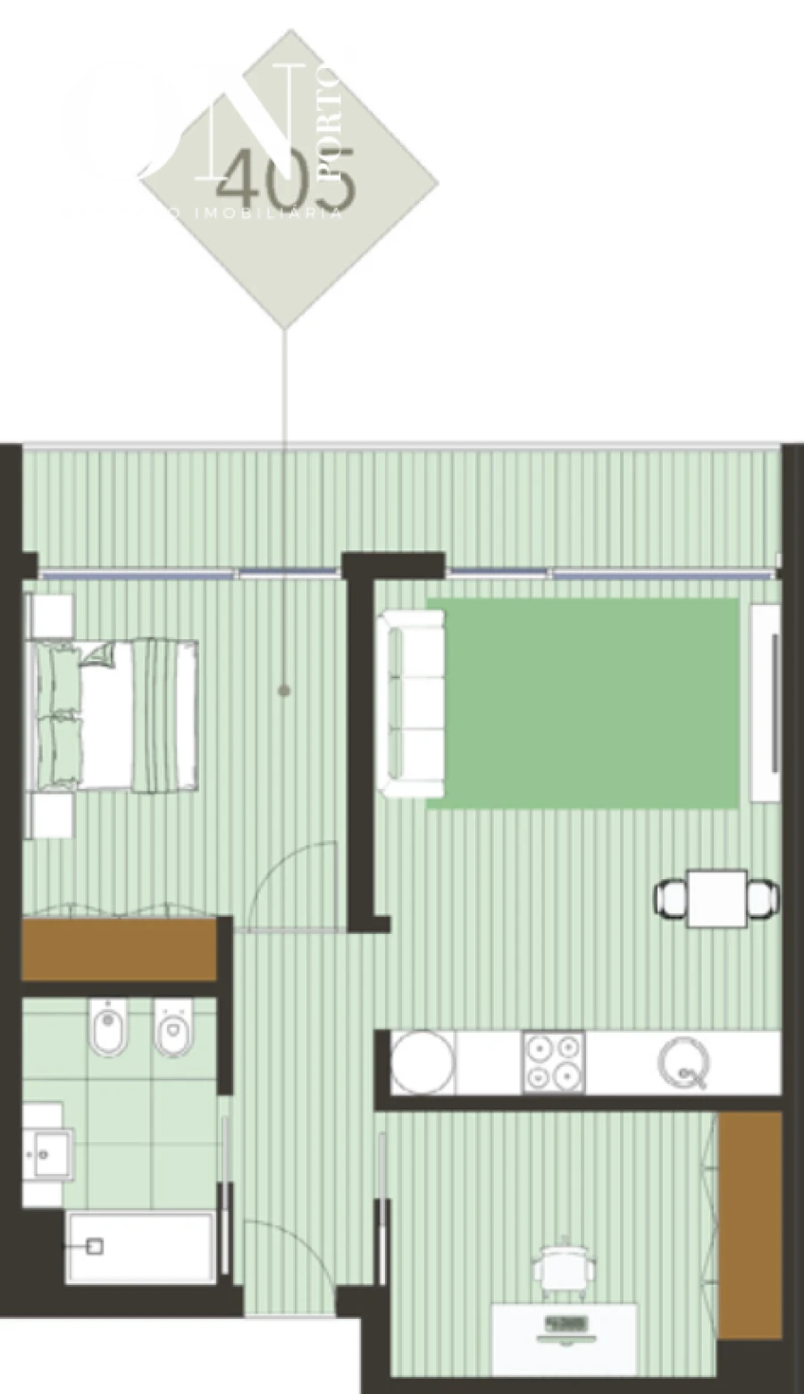 Apartamento T1 para Venda em Pedrouços Foto 6