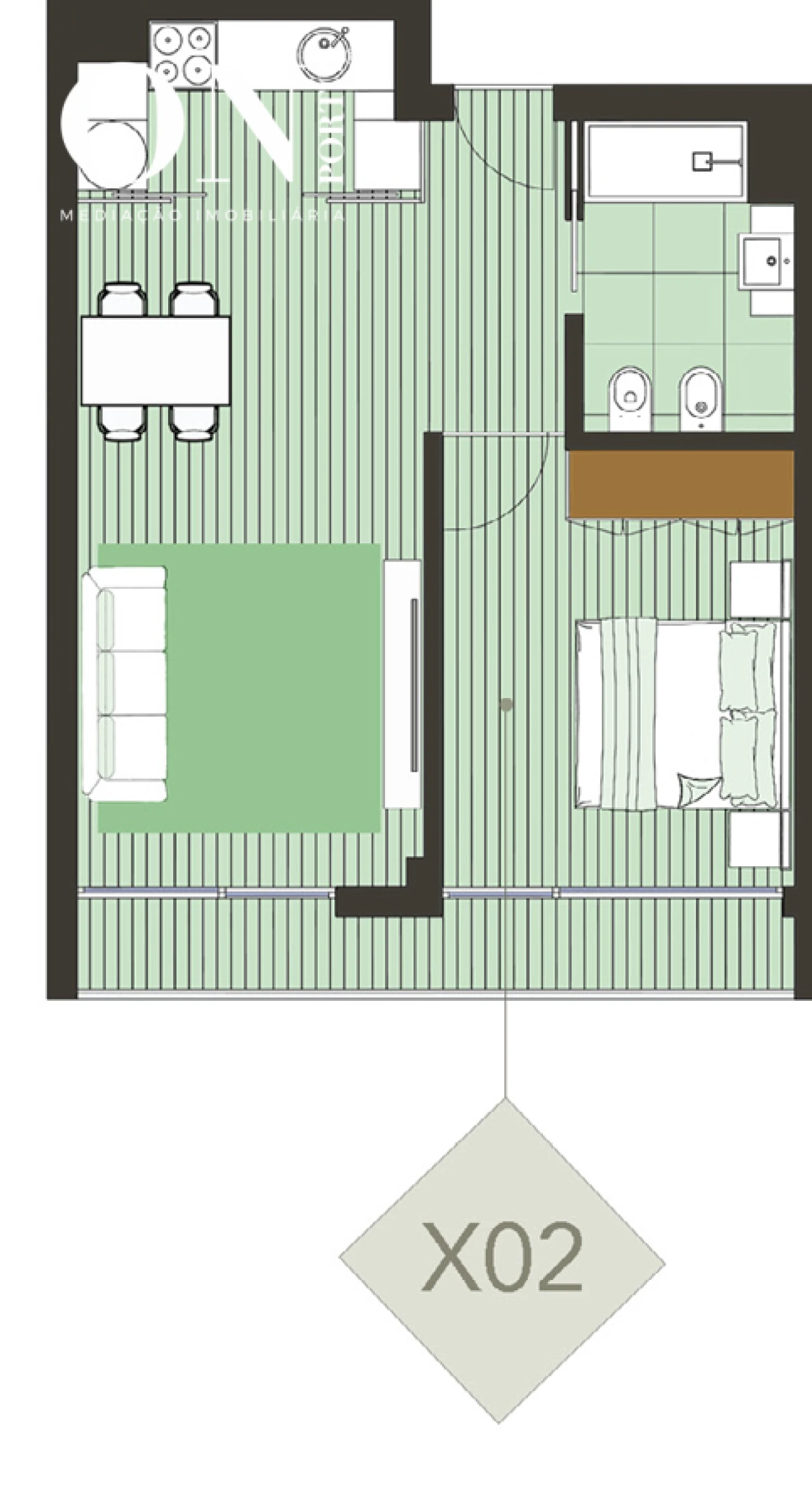 Apartamento T1 para Venda em Pedrouços Foto 6