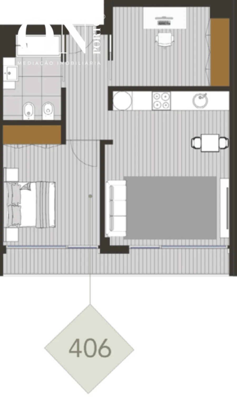 Apartamento T1 para Venda em Pedrouços Foto 6