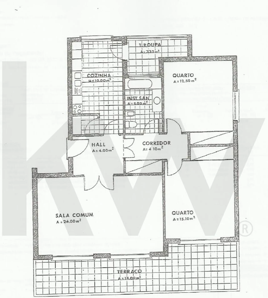 Apartamento T2 para Arrendamento em Cascais e Estoril Planta 1