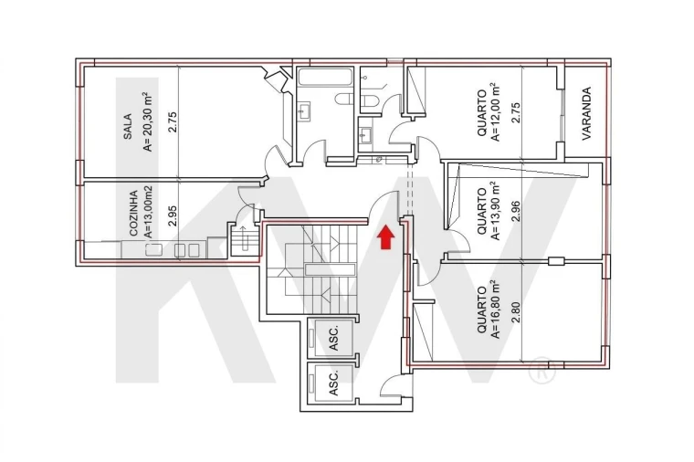 Apartamento T3 para Arrendamento em Benfica Planta 1