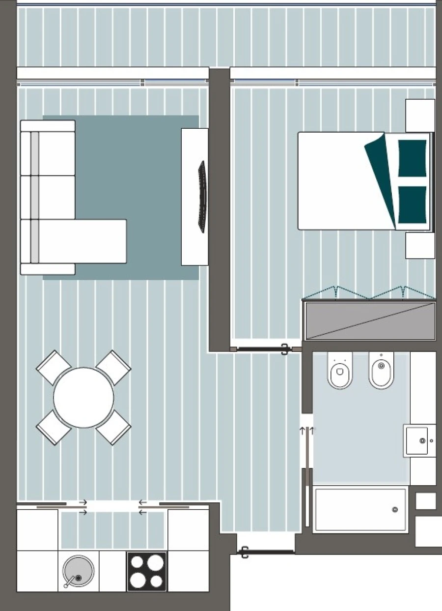Apartamento T1 para Venda em Pedrouços Planta 1