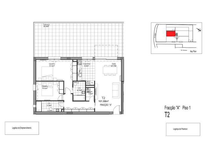 Apartamento T2 para Venda em Aguas Santas Planta 1