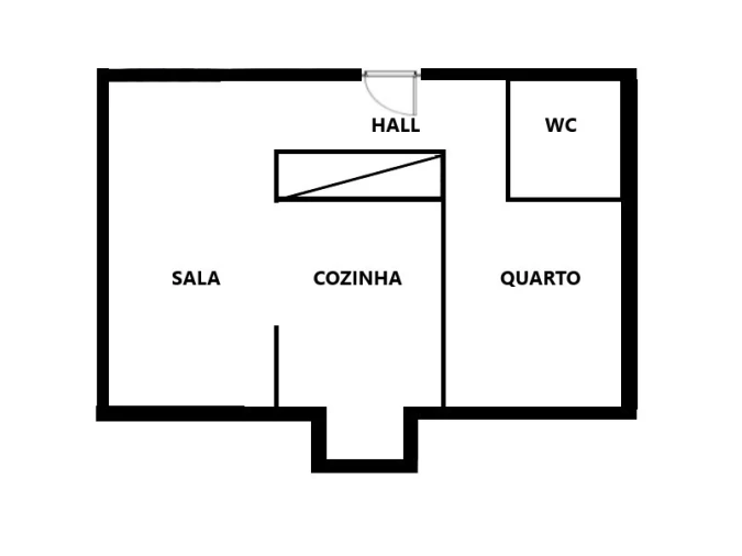 Apartamento T1 para Arrendamento em Santa Maria, São Pedro e Matacães Planta 1