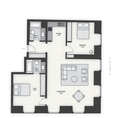 Apartamento T2 para Venda em Santa Maria Maior Planta 1