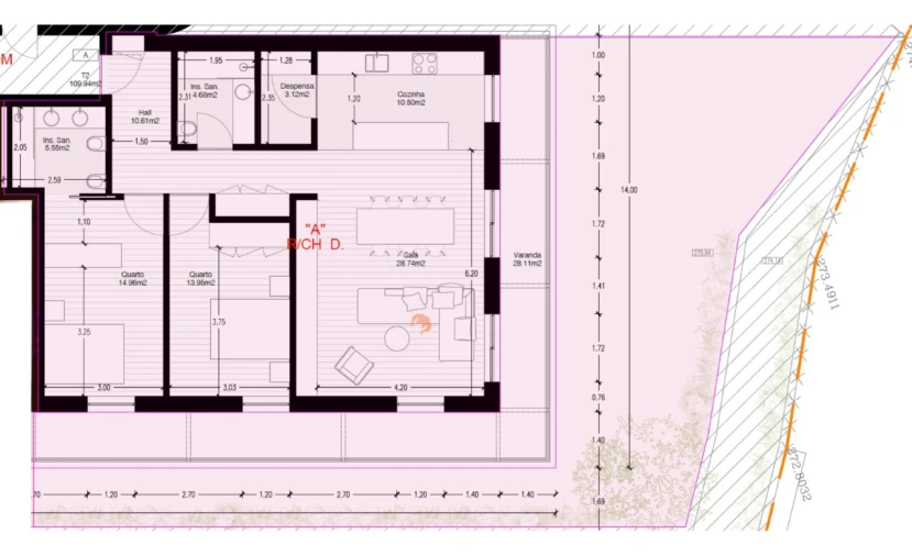 Apartamento T2 para Venda em Real, Ataíde e Oliveira Planta 1