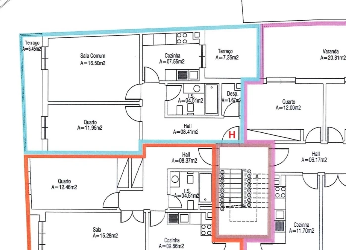 Apartamento T1 para Arrendamento em Altura Planta 1