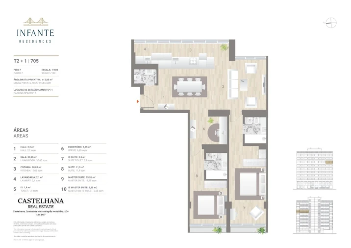 Apartamento T2 para Venda em Estrela Planta 1