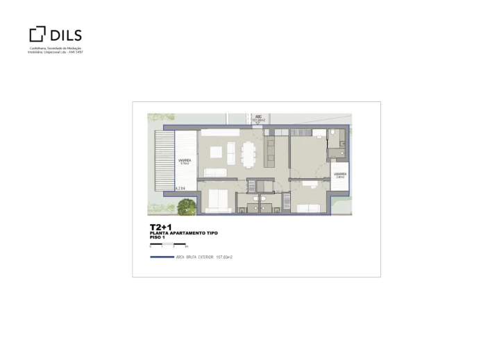 Apartamento T2 para Venda em Porto Covo Planta 1