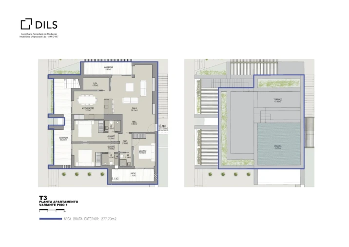 Apartamento T3 para Venda em Porto Covo Planta 1