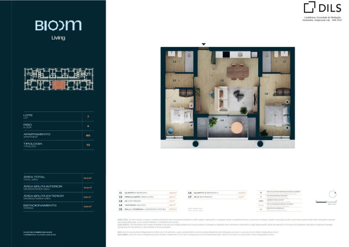 Apartamento T2 para Venda em Moreira Planta 1