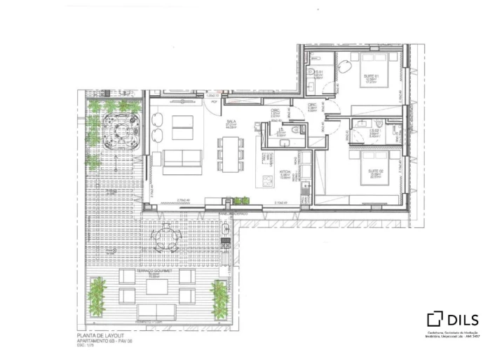 Apartamento T3 para Venda em Avenidas Novas Planta 1