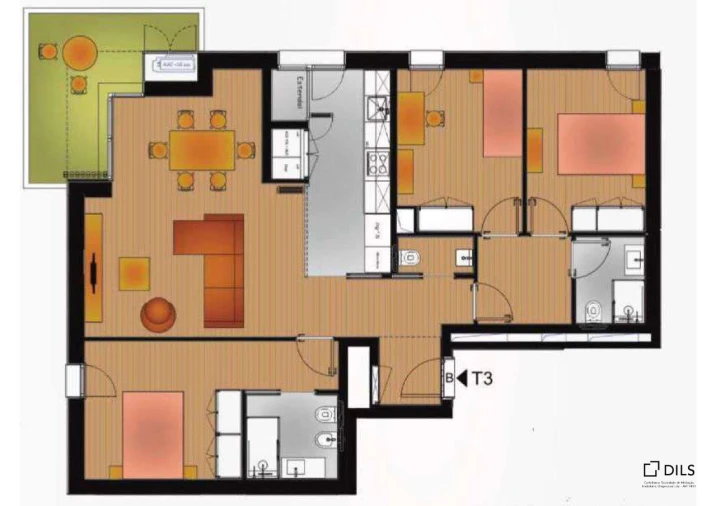 Apartamento T3 para Venda em Moscavide e Portela Planta 1