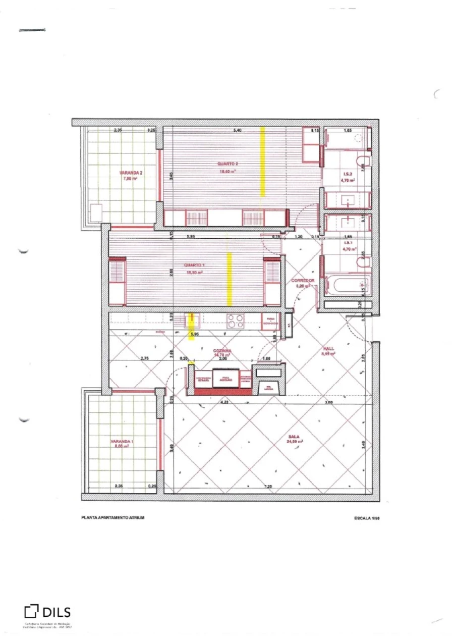 Apartamento T2 para Venda em Cascais e Estoril Planta 1