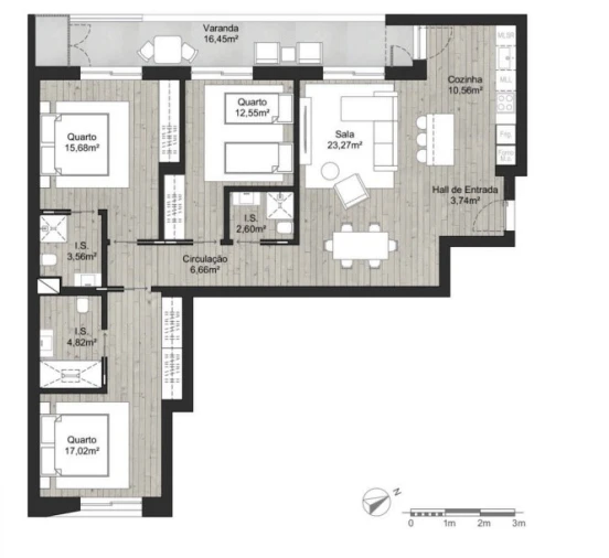 Apartamento T3 para Venda em Almancil Planta 1