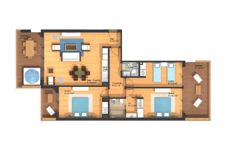 Apartamento T3 para Venda em Alcochete Planta 1