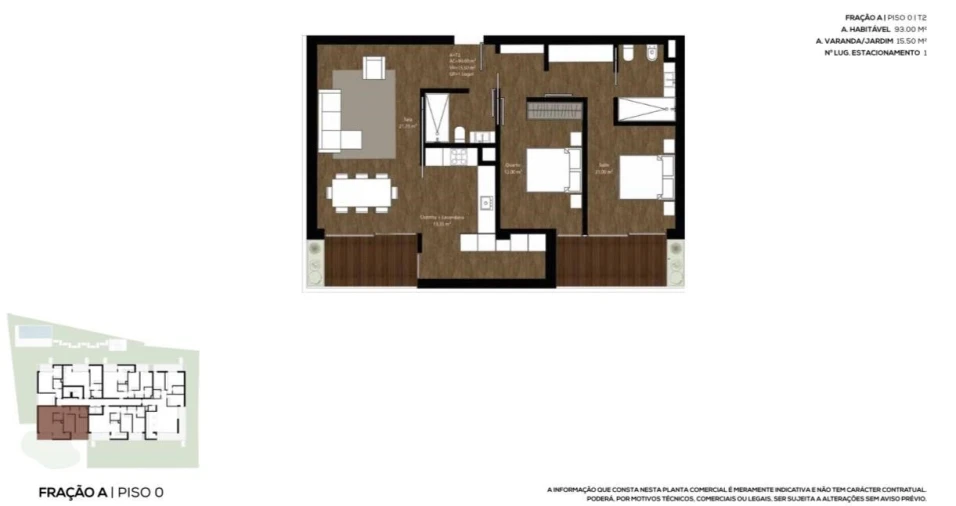 Apartamento T2 para Venda em São João da Madeira Planta 1