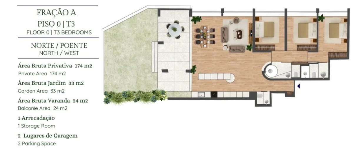 Apartamento T3 para Venda em Aldoar, Foz do Douro e Nevogilde Planta 2