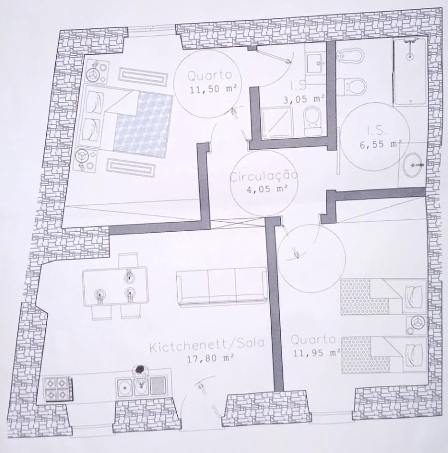 Apartamento T2 para Venda em Veiros Planta 2