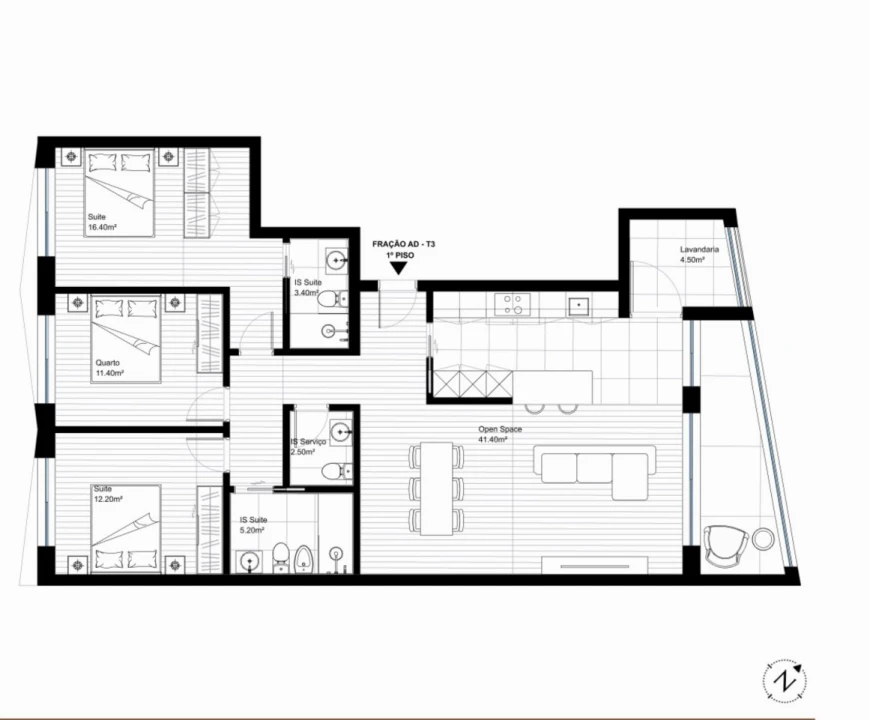 Apartamento T3 para Venda em Vila do Conde Planta 2