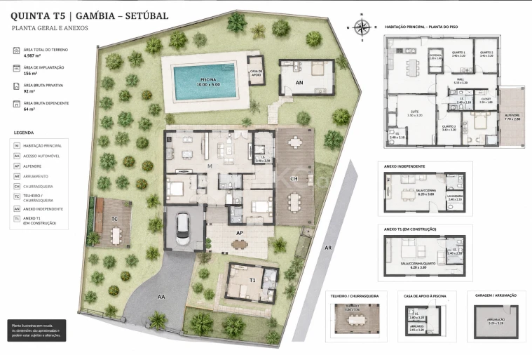 Quinta T5 para Venda em Gambia-Pontes-Alto da Guerra Planta 1