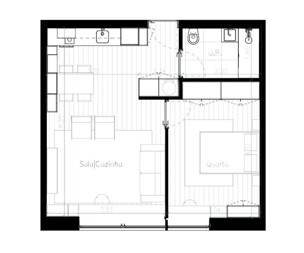 Apartamento T1 para Venda em Matosinhos e Leça da Palmeira Planta 1