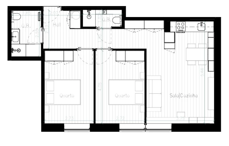 Apartamento T2 para Venda em Matosinhos e Leça da Palmeira Planta 1