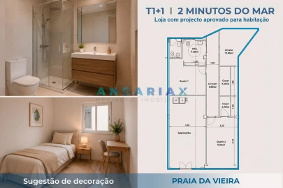 Apartamento T1 para Venda em Vieira de Leiria