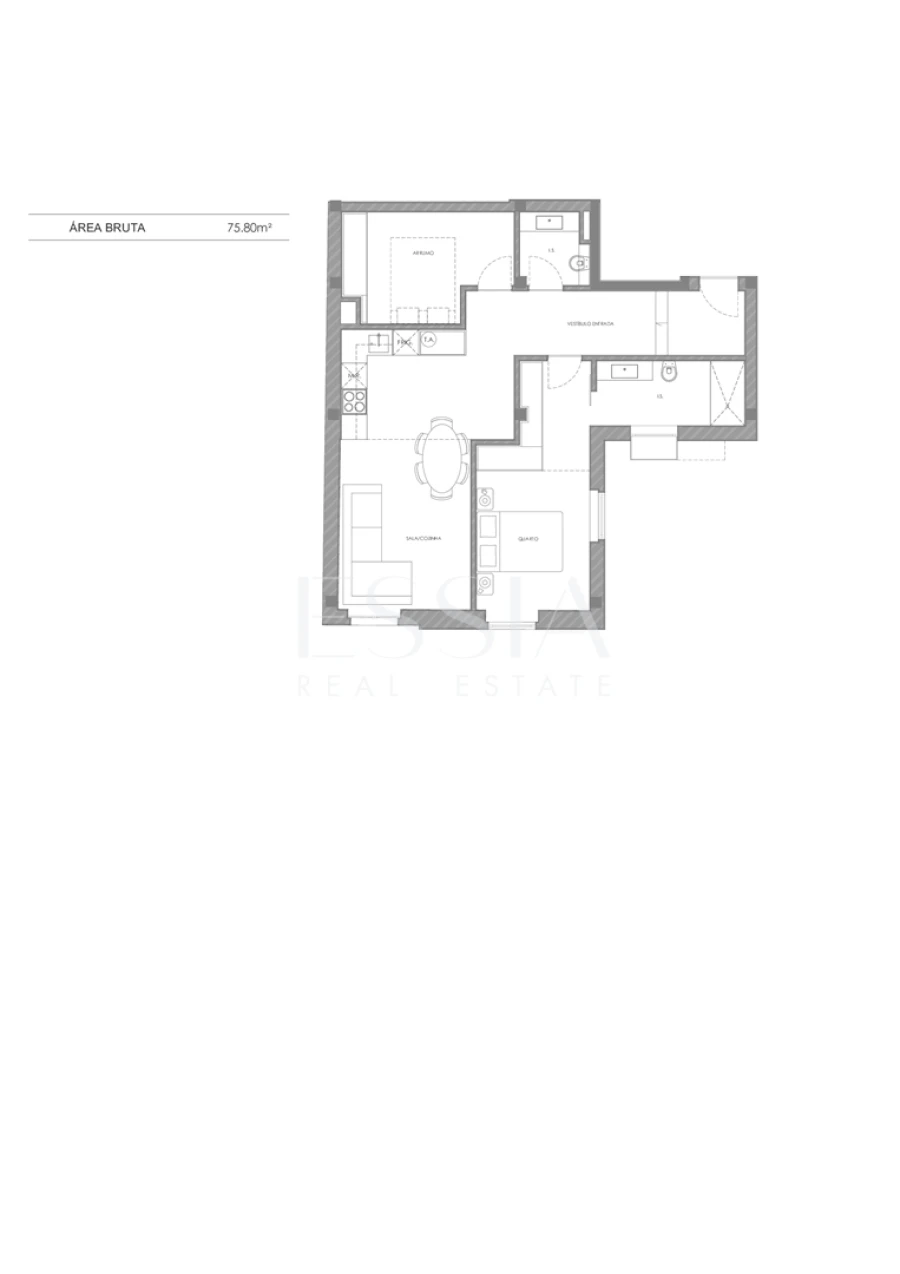 Apartamento T2 para Venda em Bonfim Planta 1