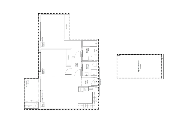 Apartamento T2 para Venda em São João da Madeira Planta 1