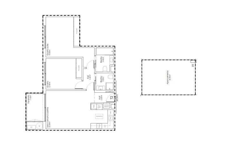 Apartamento T2 para Venda em São João da Madeira Planta 1
