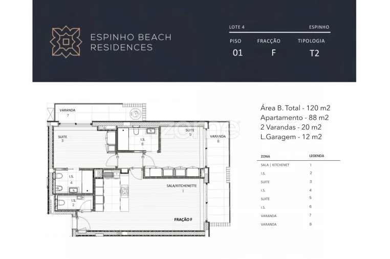 Apartamento T2 para Venda em Espinho Foto 11