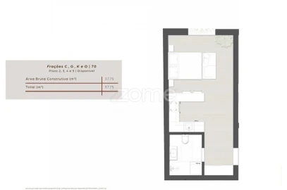 Apartamento T1 para Venda em São Mamede de Infesta e Senhora da Hora