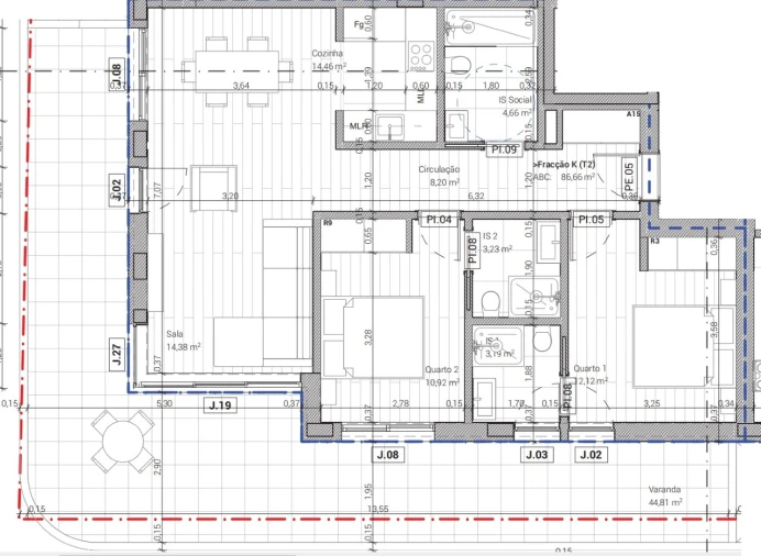 Apartamento T2 para Venda em Conceição e Cabanas de Tavira Planta 1