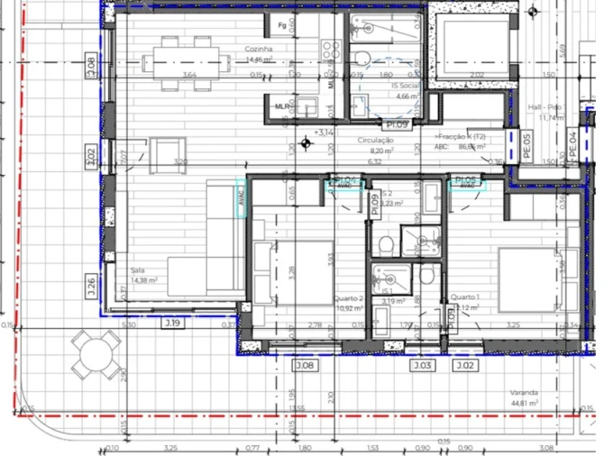 Apartamento T2 para Venda em Conceição e Cabanas de Tavira Planta 2
