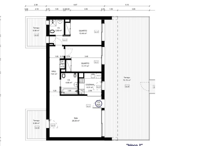 Apartamento T2 para Venda em Conceição e Cabanas de Tavira Planta 1