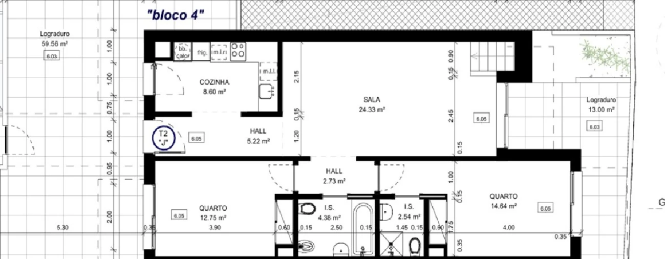 Apartamento T2 para Venda em Conceição e Cabanas de Tavira Planta 2