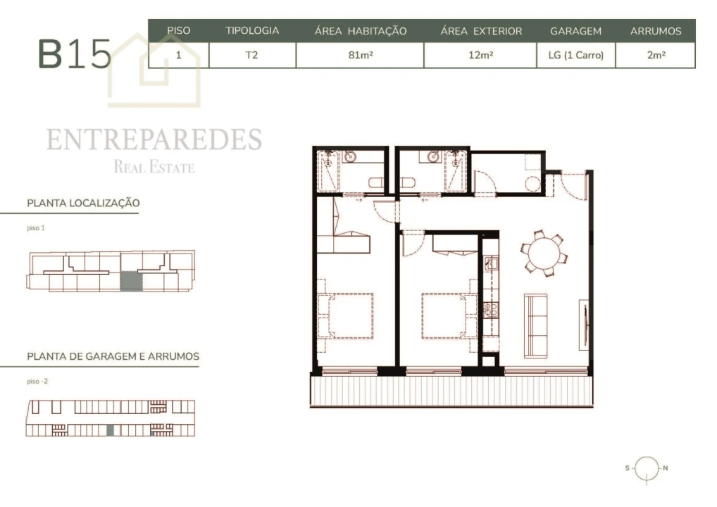 Apartamento T2 para Venda em São Felix da Marinha Foto 18