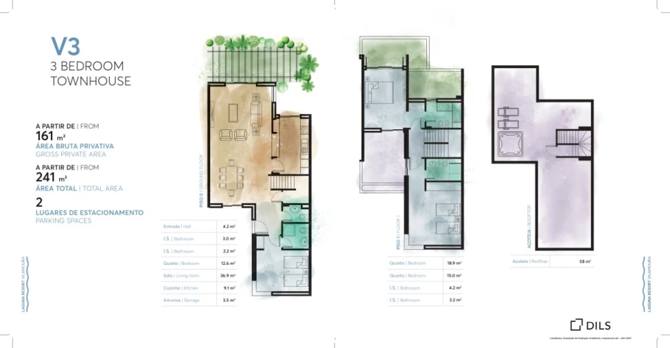 Moradia T3 para Venda em Quarteira Planta 1