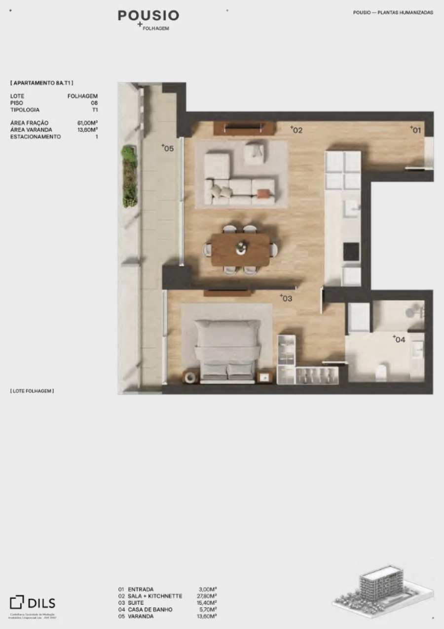 Apartamento T1 para Venda em Ramalde Planta 1